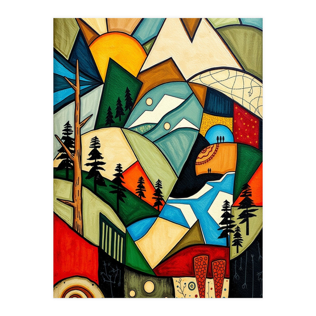 Abstract Nature Tree Mountain (Print Only)