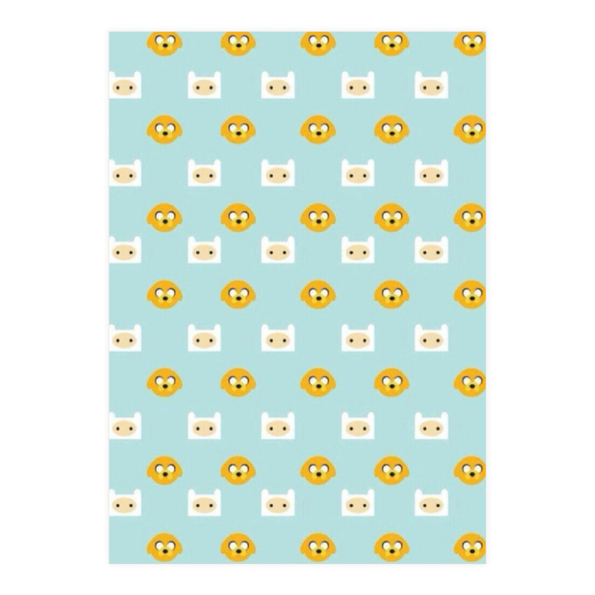 Minimalist Finn And Jake Seamless Cartoon Pattern (Print Only)