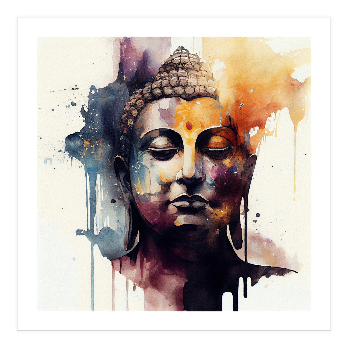 Watercolor Buddha #2 (Print Only)