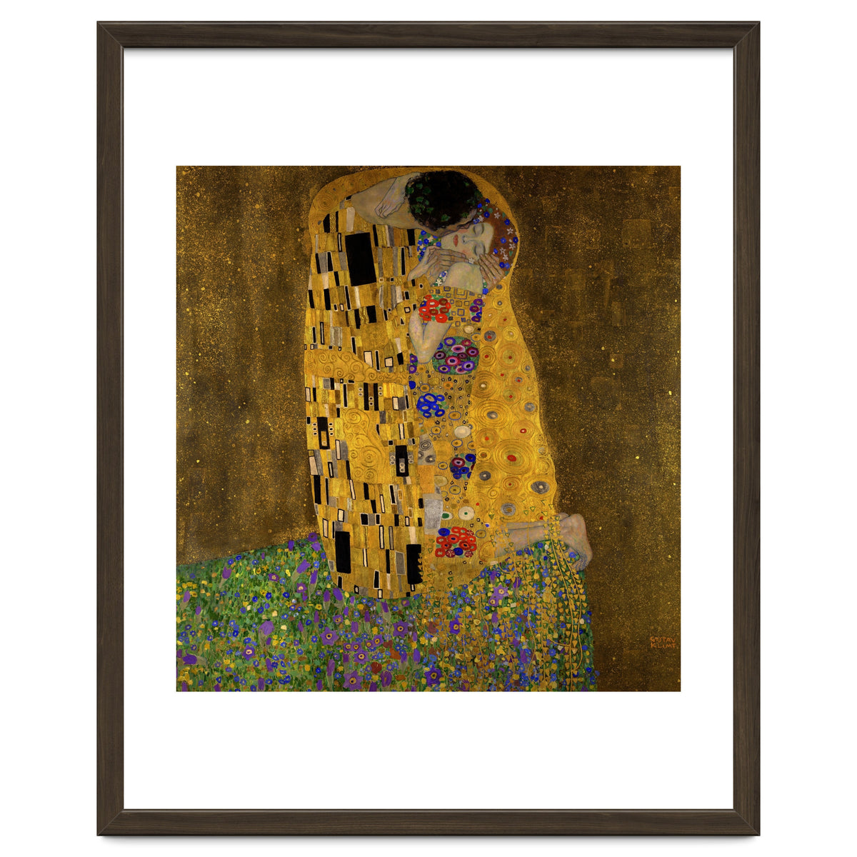 Gustav Klimt The Kiss Gold Romantic Art