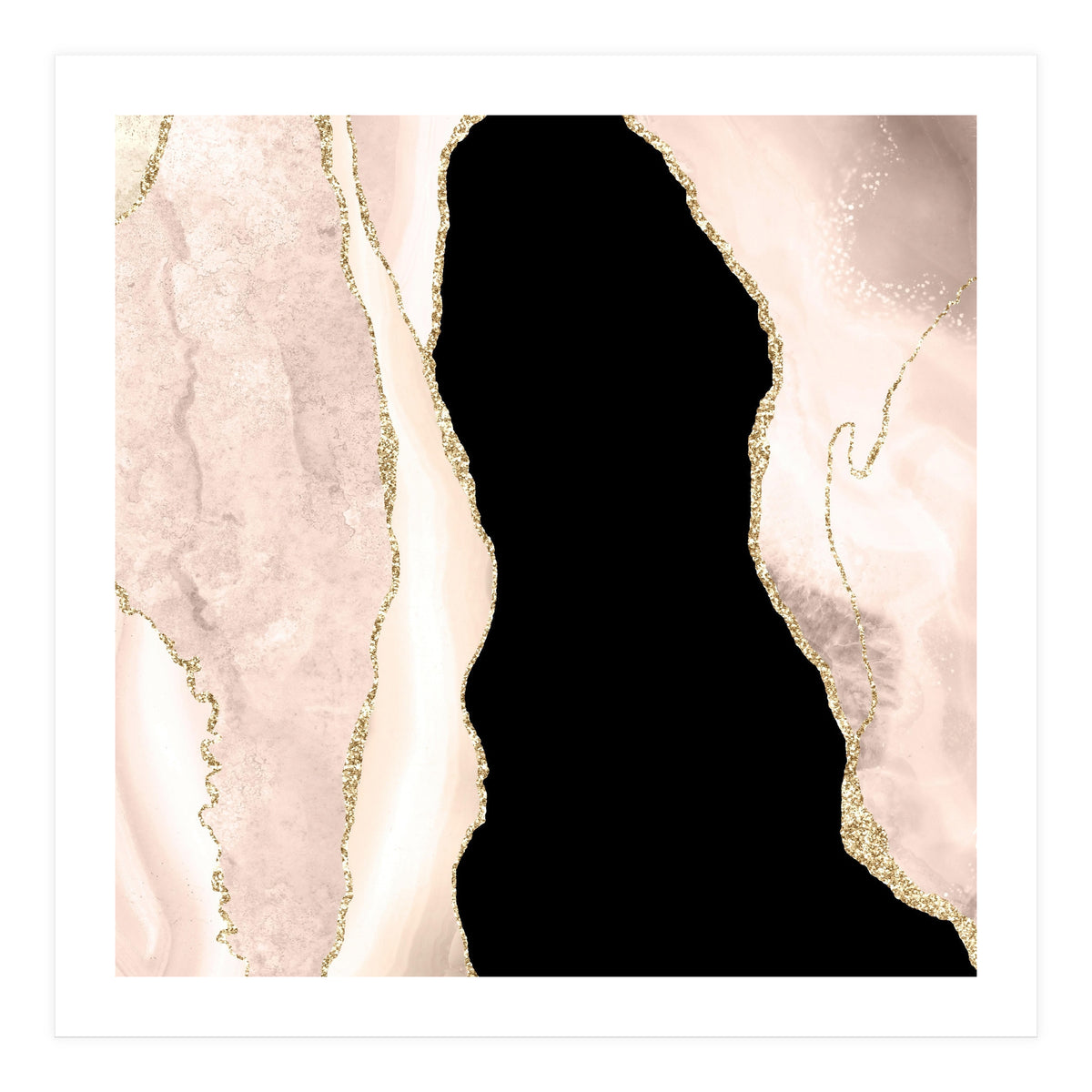 Ivory & Gold Agate Texture 02 (Print Only)