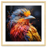 Vibrant Bird With Colorful Splatter Paint thumbnail