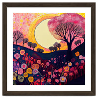 Folk Sunset Over Floral Hills