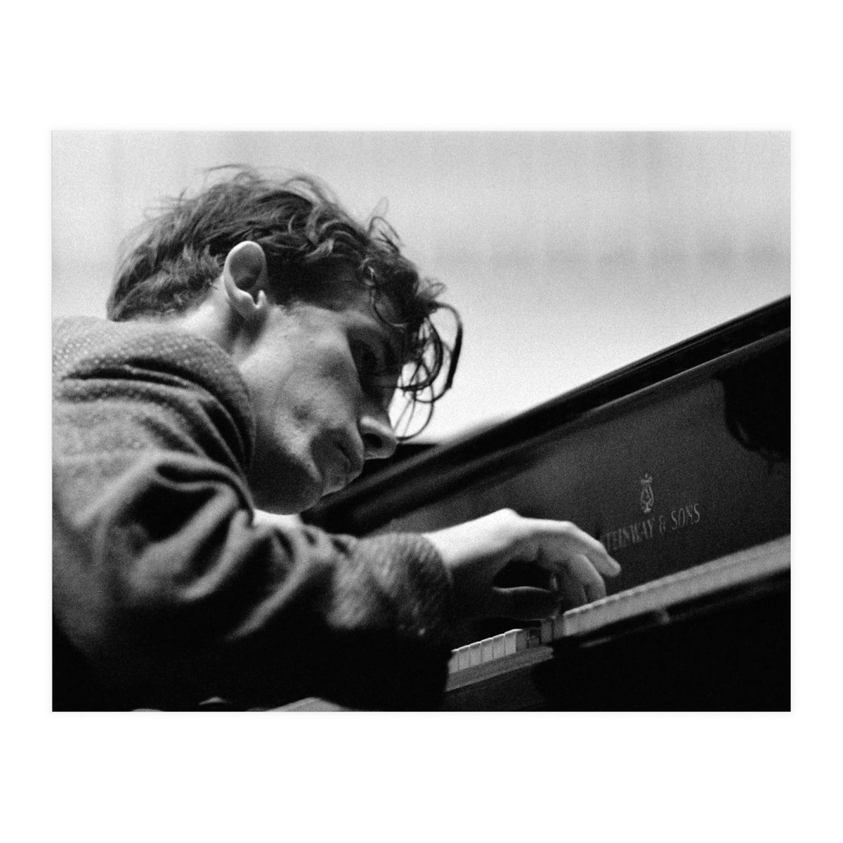 Pianist Glenn Gould with the Berlin  Philharmonic Orchestra under Herbert von Karajan. Berlin,1957. (Print Only)