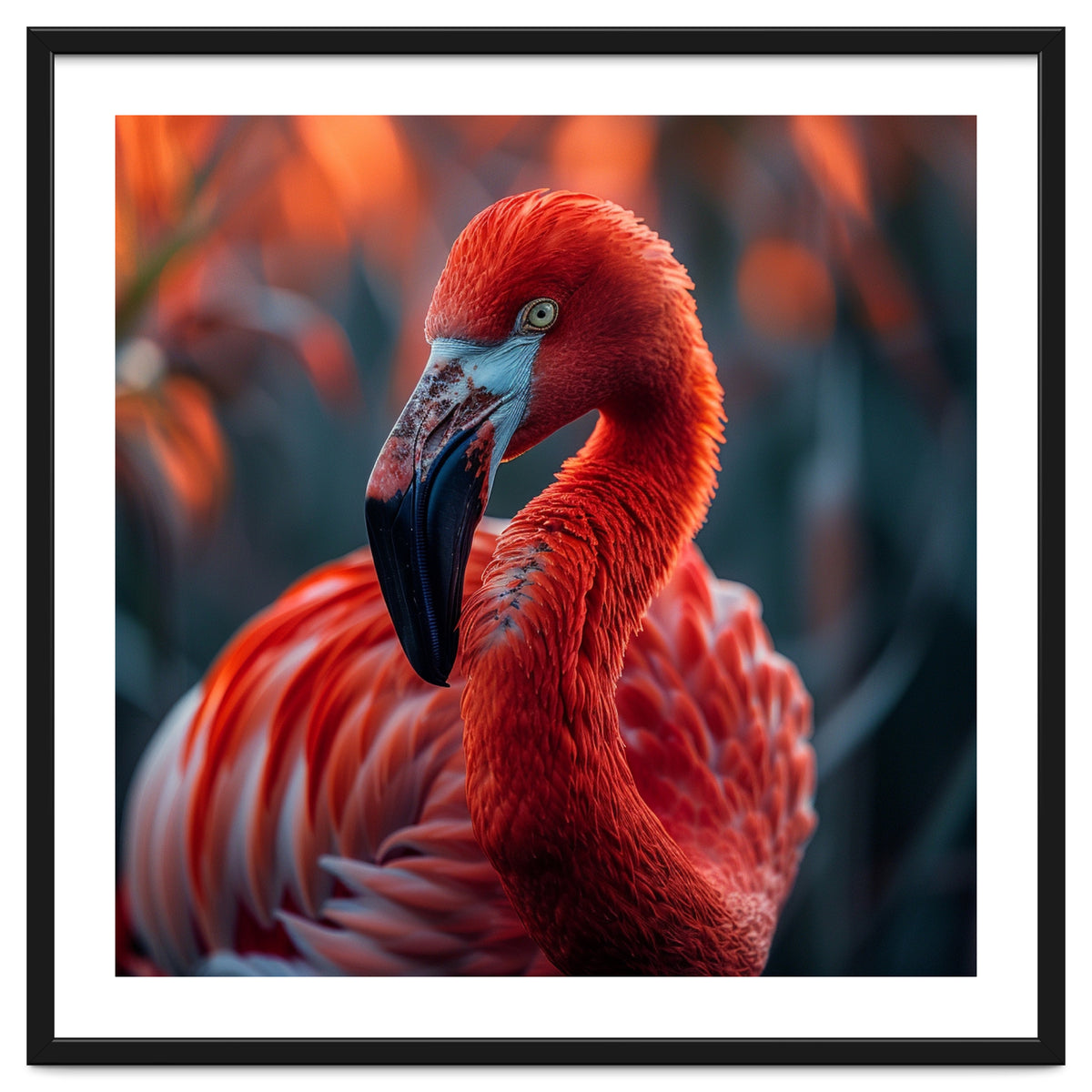 Vibrant Flamingo Close Up Portrait Outdoor Nature