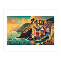 Vintage Cinque Terre Poster, Italy (Print Only)