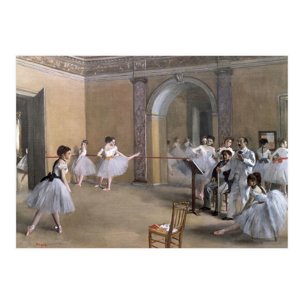The Dance Foyer at the Opera on the rue Le Peletier, 1872 - 32x46 cm - oil on canvas. (Print Only)
