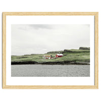 Red house on the shore - Iceland