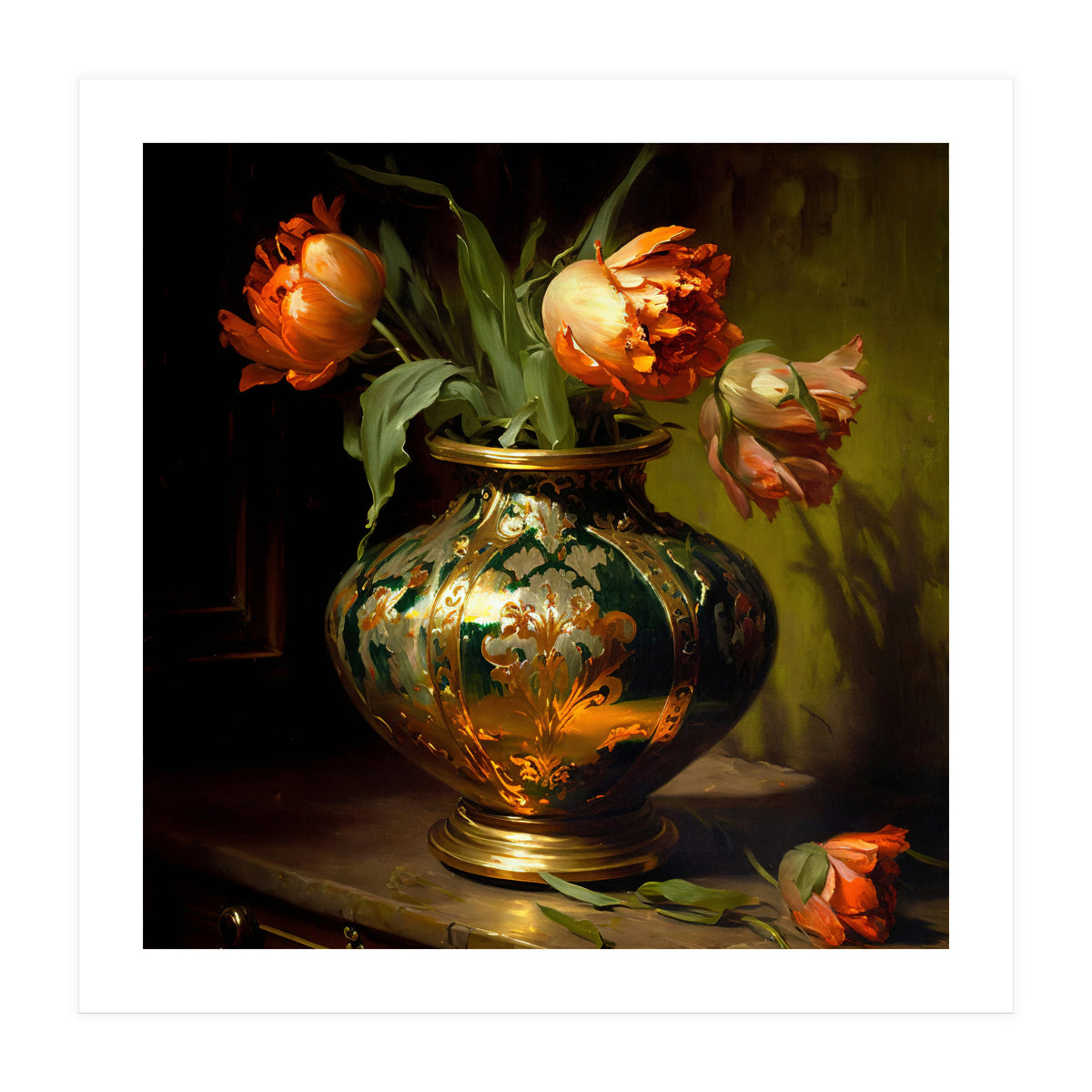 Orange Parrot Tulips (Print Only)