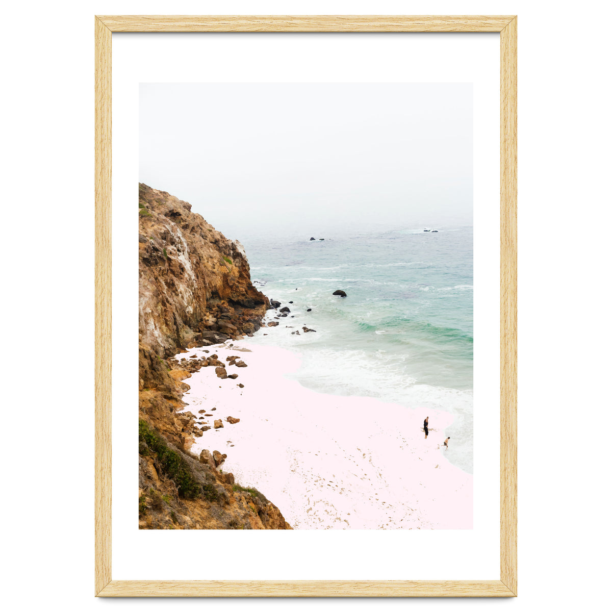 Pink Trails, Beach Tropical Travel Ocean Pastel Digital Art, Photography Sea Scenic Nature Landscape