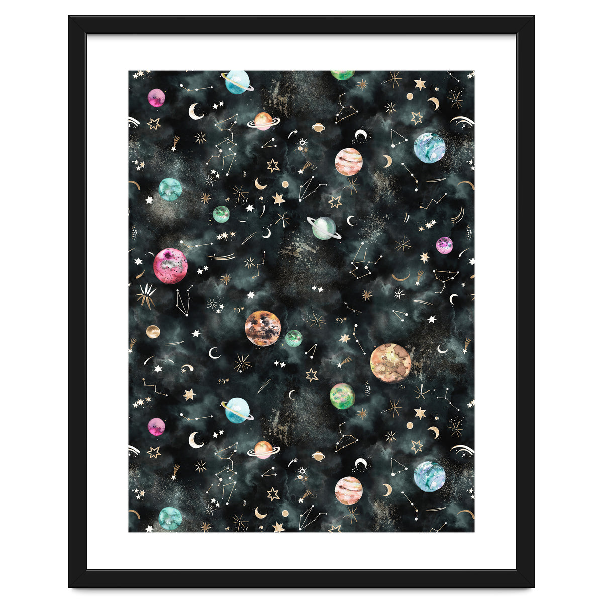 Galaxy Astrology Astronomy Constellations Gold