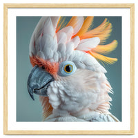 Salmon Crested Cockatoo Close Up Portrait