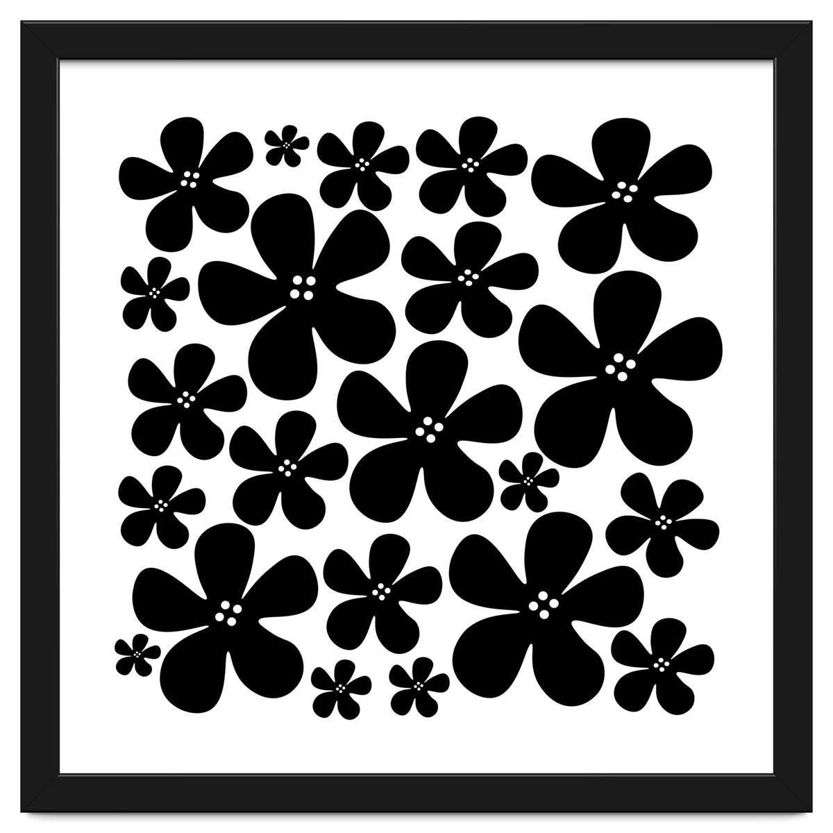 Black Flowers Pattern