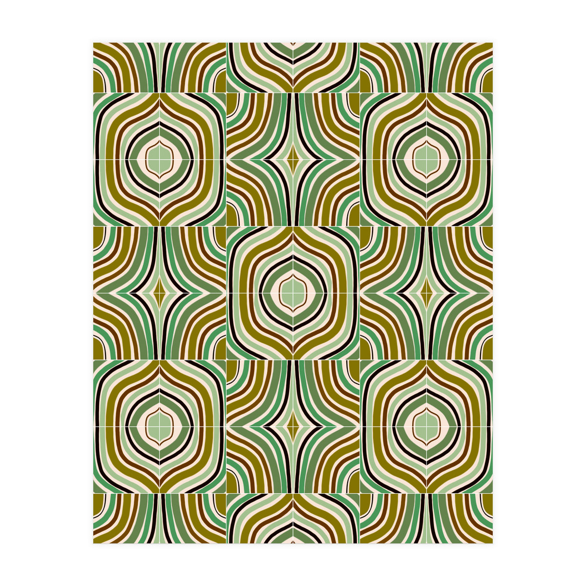 Jade Retro Rainbow Tiles (Print Only)