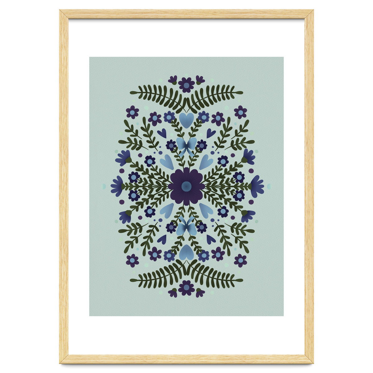 Flowers And Bows Blue And Green