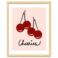 Cherries modern simple minimalistic red cute Fruit wall art