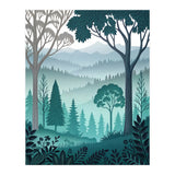 Vibrant Silhouettes in the Misty Teal Highlands (Print Only) thumbnail