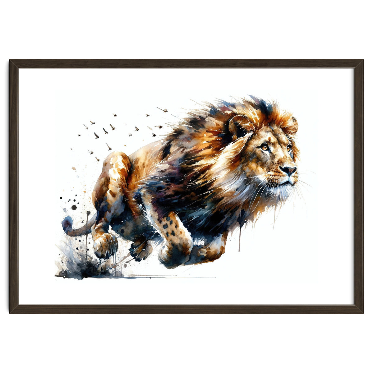 Dynamic Lion In Motion