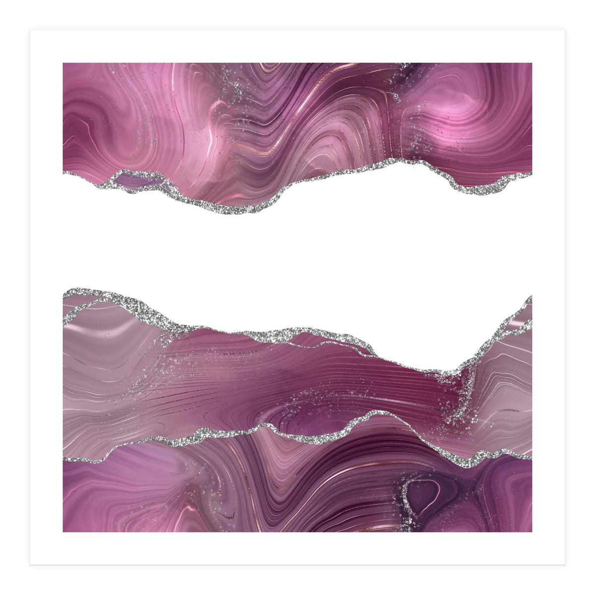 Mauve & Silver Agate Texture 08  (Print Only)