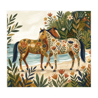 Horses In Blooming Paradise (Print Only)