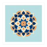 Mandala flower - orange and blue (Print Only) thumbnail