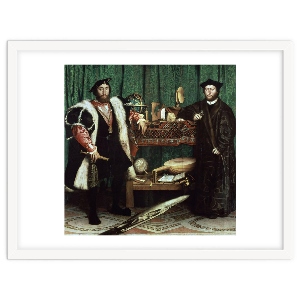 Germany school. The Ambassadors (with anamorphosis in the lower part of the painting). 1533. Oil ...