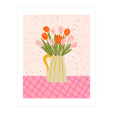 Tulips in a vase - pink and orange (Print Only) thumbnail
