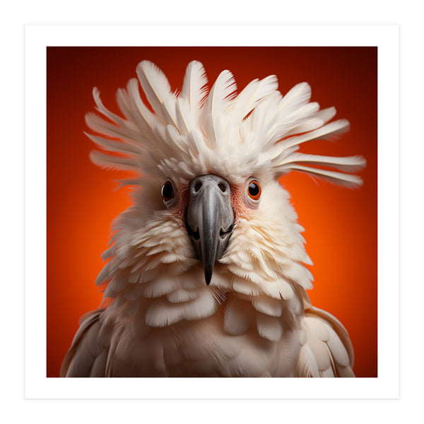 Close Up Portrait Of A White Cockatoo Parrot (Print Only)