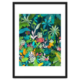 The Midnight Jungle, Botanical Nature Plants Tropical Forest, Watercolor Painting Floral Palm thumbnail
