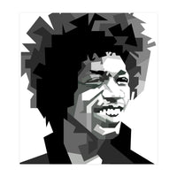 Jimi Hendrix Rock And Blues Music Black White (Print Only)