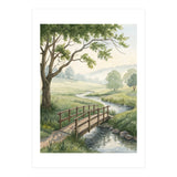 The Quiet Crossing: A Peaceful Meadow Bridge (Print Only) thumbnail
