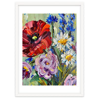 Vibrant Wildflower Meadow Oil Painting