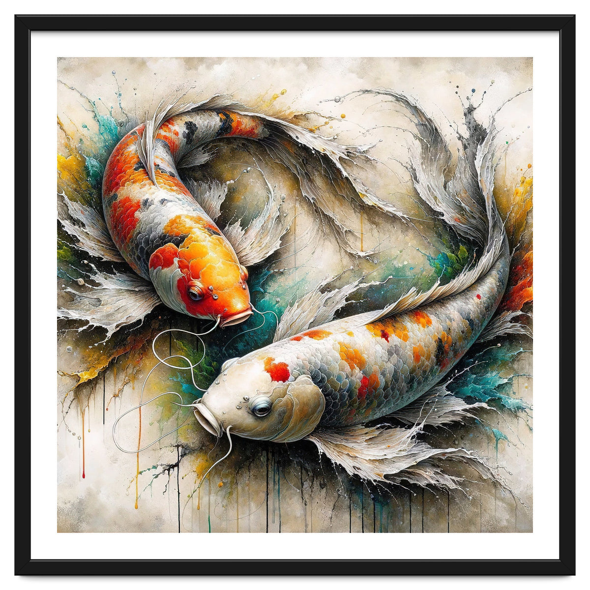 Watercolor Koi Fish Pair