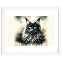 Majestic Long Haired Cat Portrait