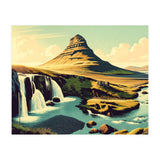 Vintage Iceland, Kirkjufell Mountain Poster (Print Only) thumbnail