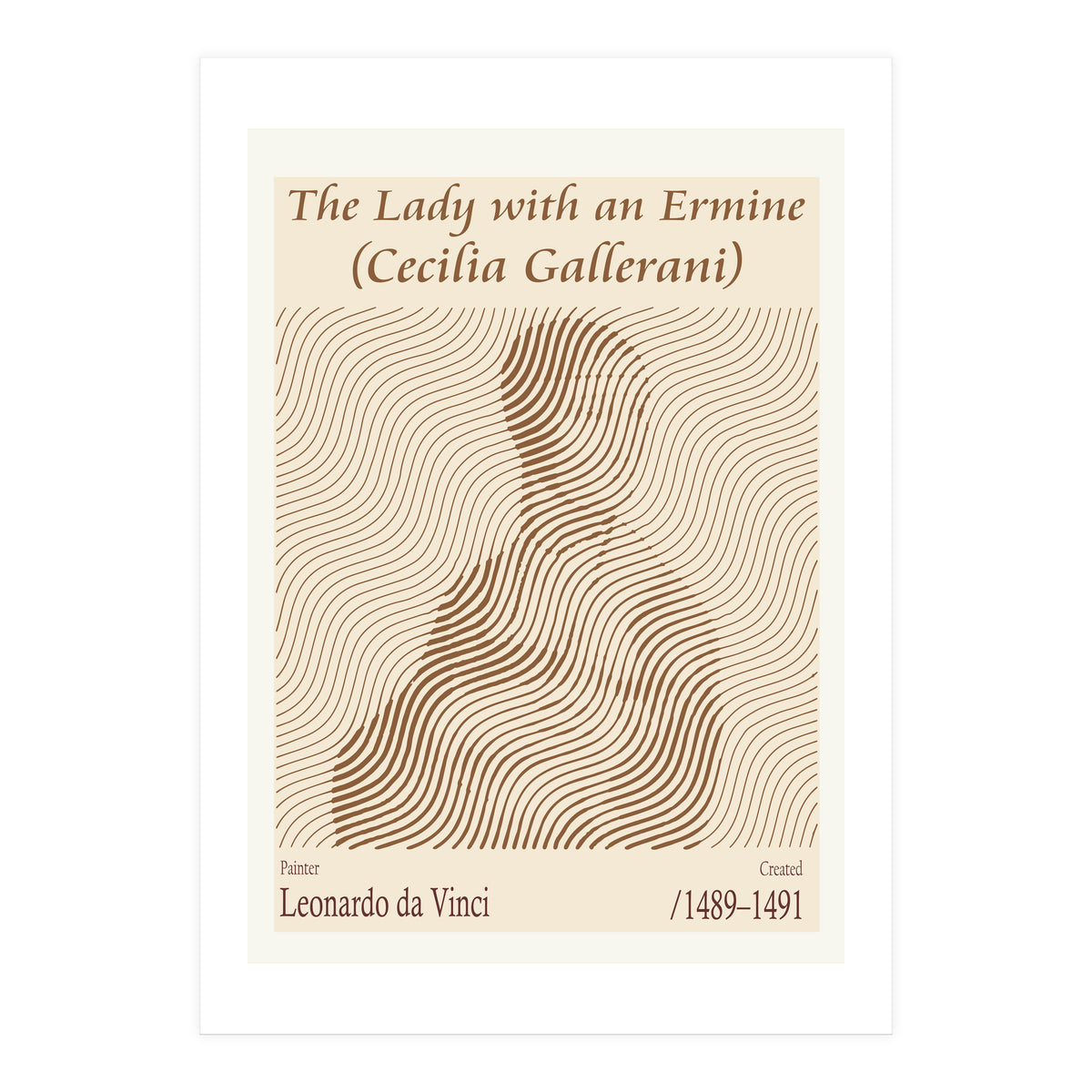 The Lady With An Ermine (cecilia Gallerani) – Leonardo Da Vinci (1489–1491) (Print Only)