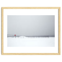 Fence in the winter seascape