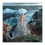 Black Browed Albatross Perched On Nest Near Ocean (Print Only) thumbnail