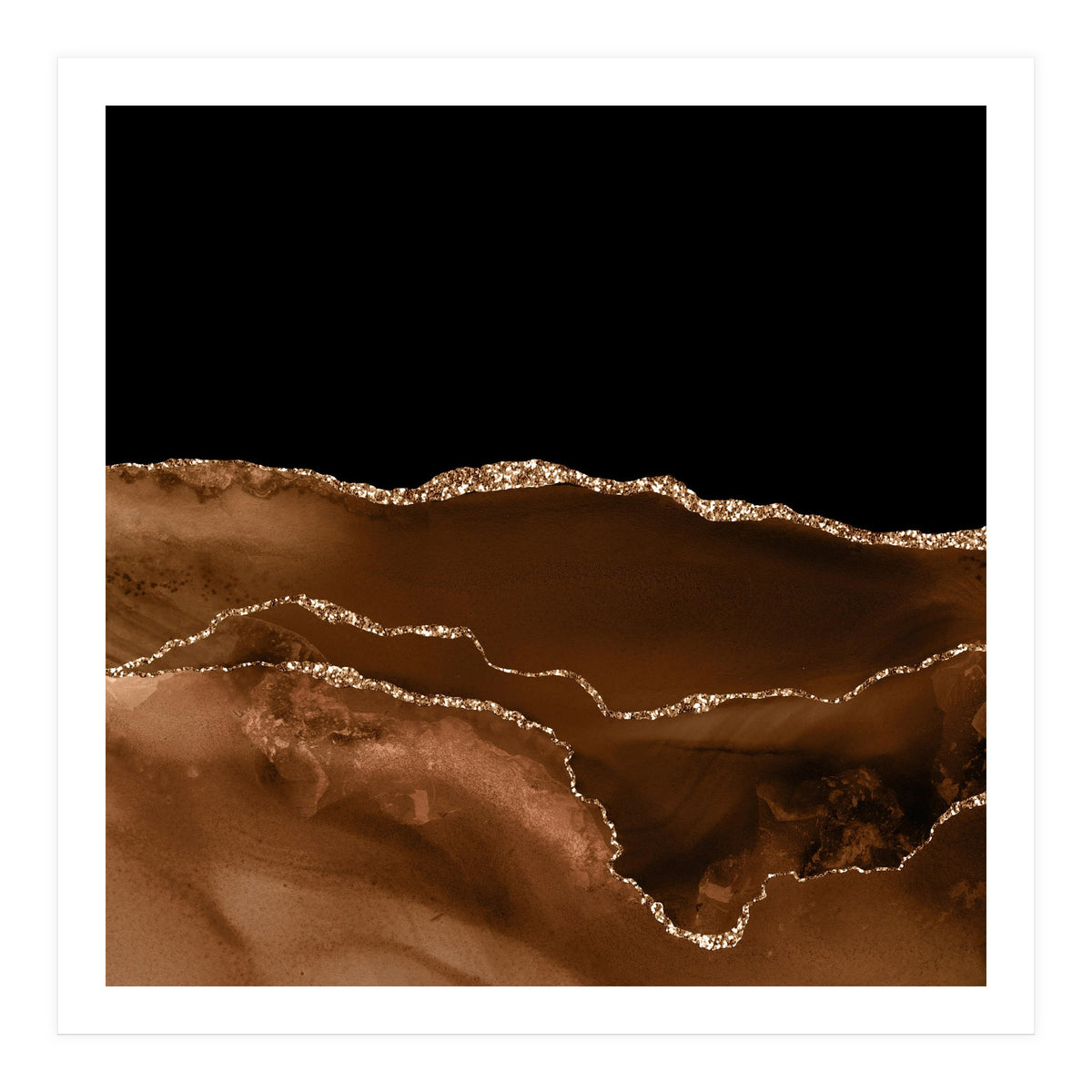 Brown & Gold Agate Texture 07 (Print Only)