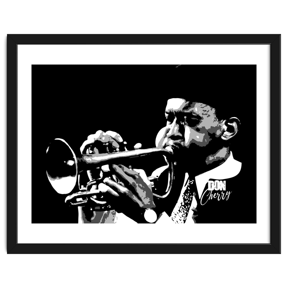 Don Cherry American Jazz Trumpeter in Grayscale