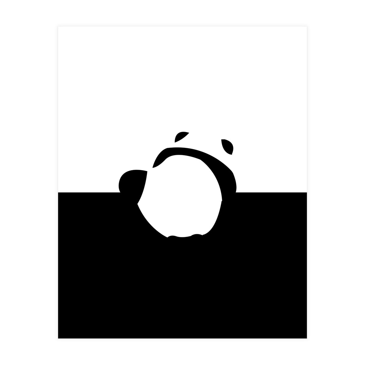 Find Your Feet, Panda Abstract Monochromatic Black & White, Wildlife Animals Cute Eclectic Bohemian Pets (Print Only)