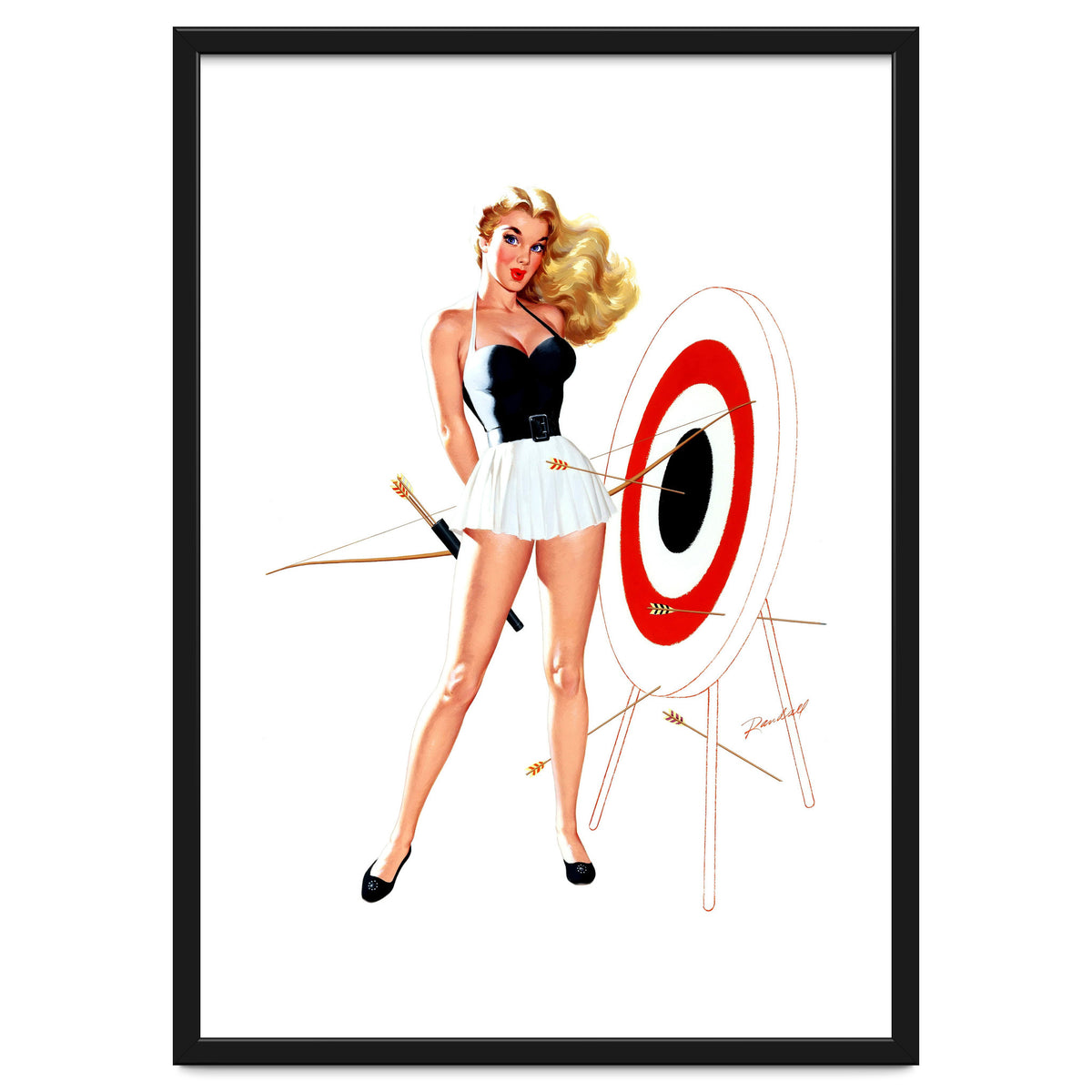 Pinup Girl Posing With Target
