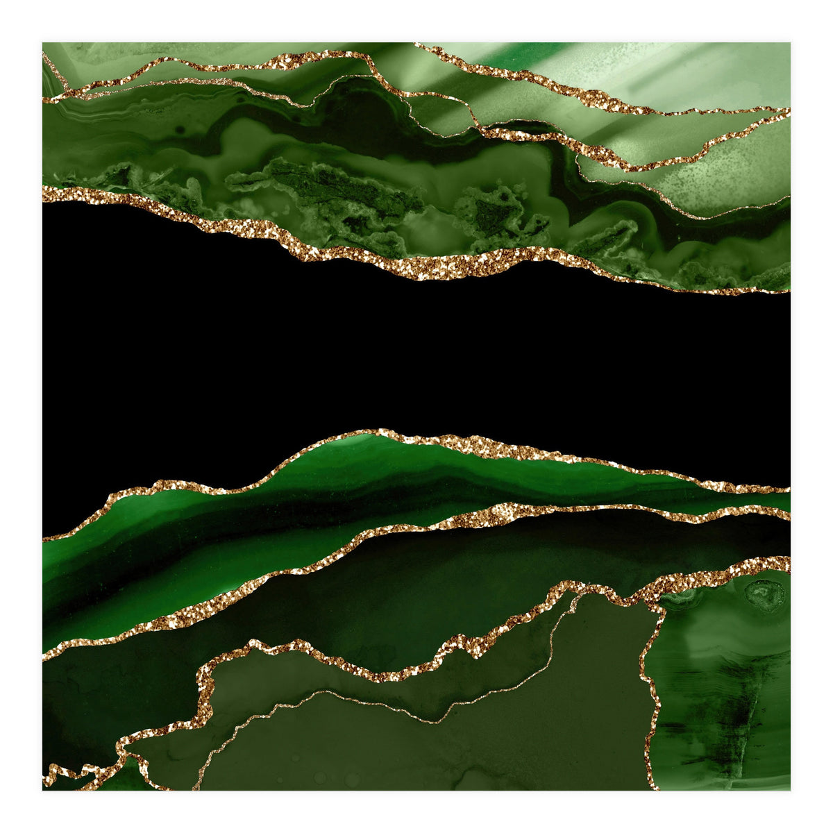 Green & Gold Agate Texture 11 (Print Only)