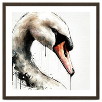 Watercolor Swan Portrait