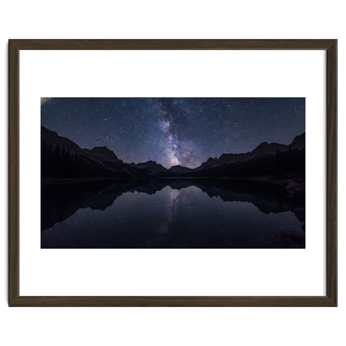 Starlit Reflection: Milky Way Over Mountain Lake