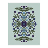 Flowers And Bows Blue And Green (Print Only) thumbnail