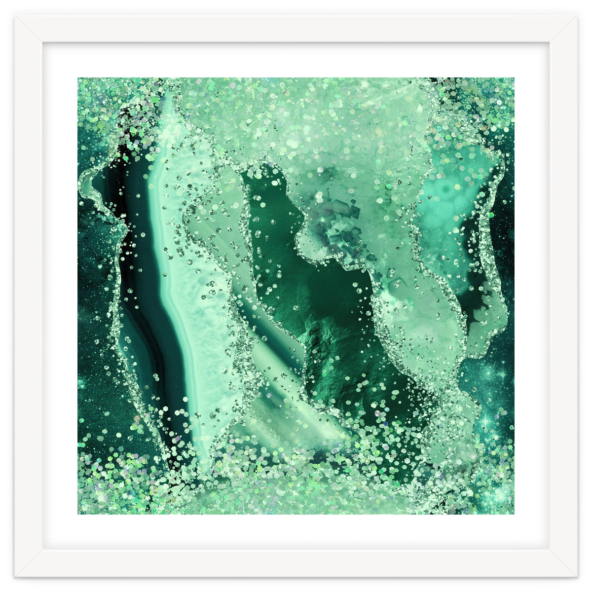 Emerald Glitter Agate Texture 03