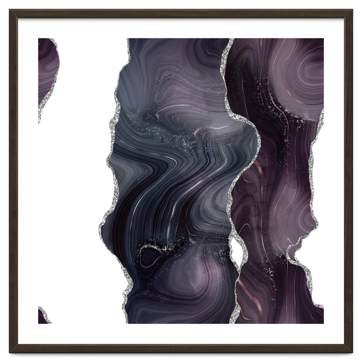 Black & Silver Glitter Agate Texture 06