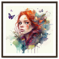 Red Hair Butterfly Glance