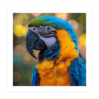Blue And Yellow Macaw Parrot Close Up Detailed Shot (Print Only)